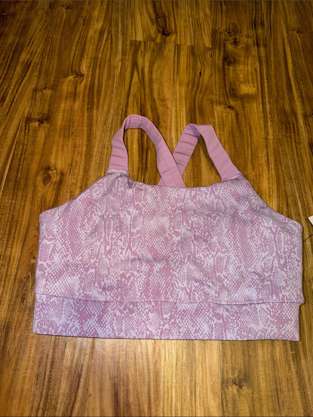 Zelos women large sports bra purple  Snake Print Crossback Strap athletic NWT